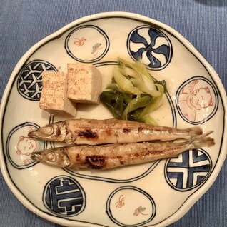 ニギスと焼き豆腐の煮物